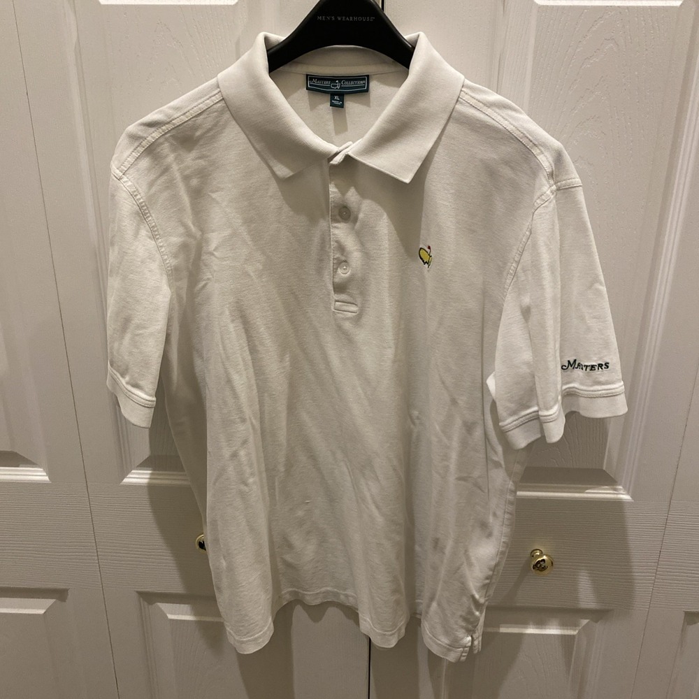 Masters‎ Polo Women XL VTG White Spell Out Masters Collection Cotton Authentic